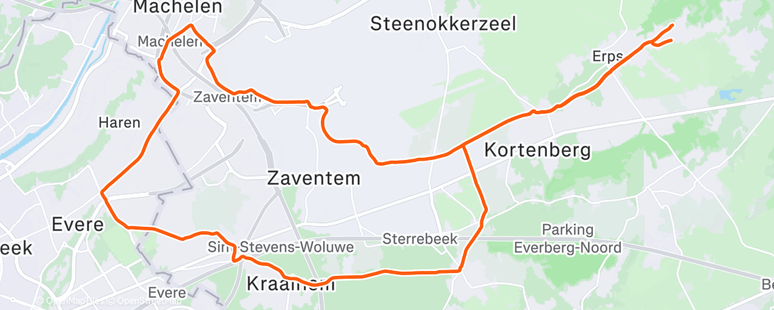 Map of the activity, Sortie vélo le matin