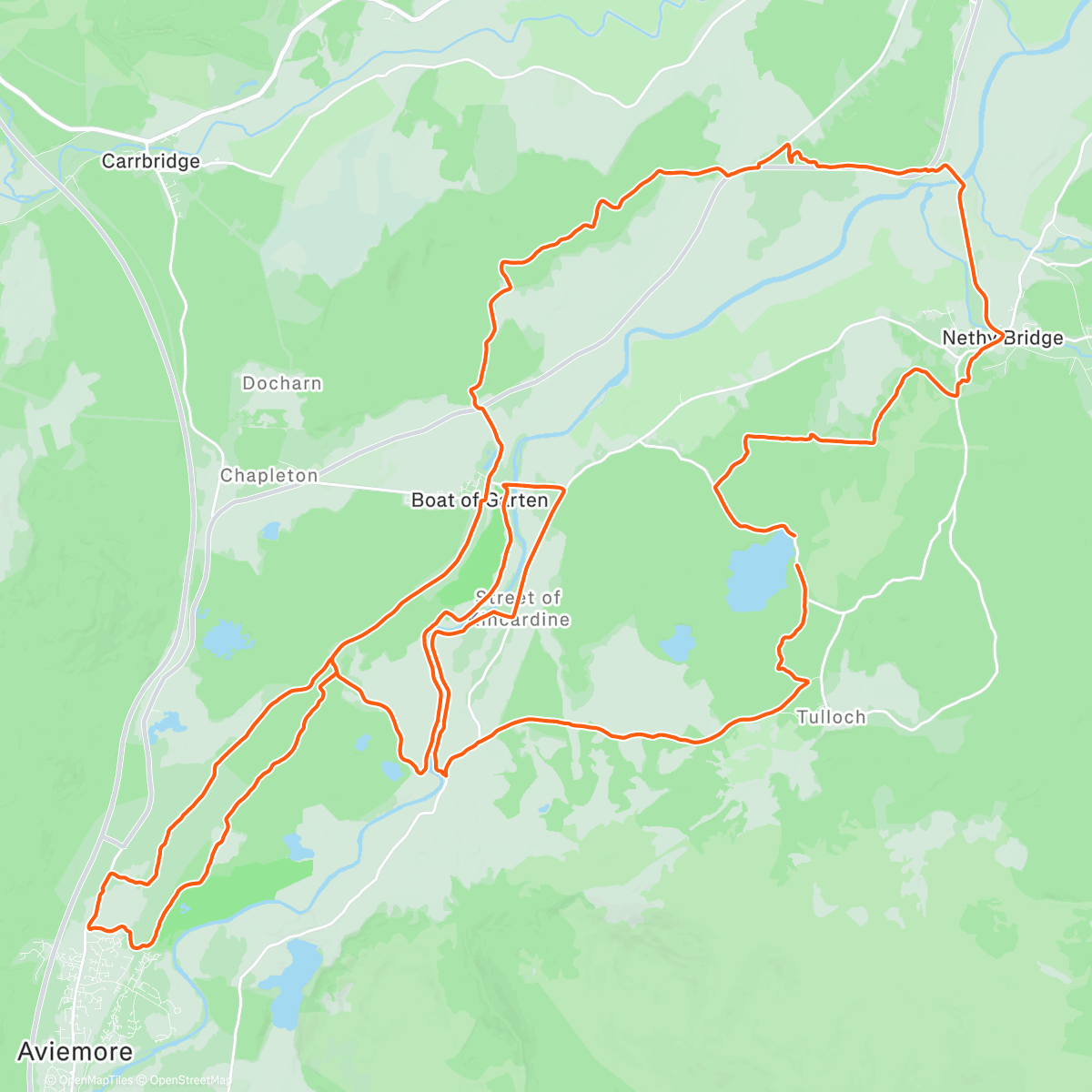 Map of the activity, Glorious Cairngorm gravel