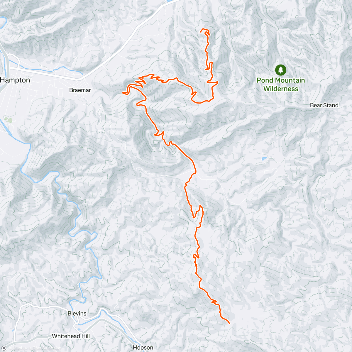 Map of the activity, Morning Hike