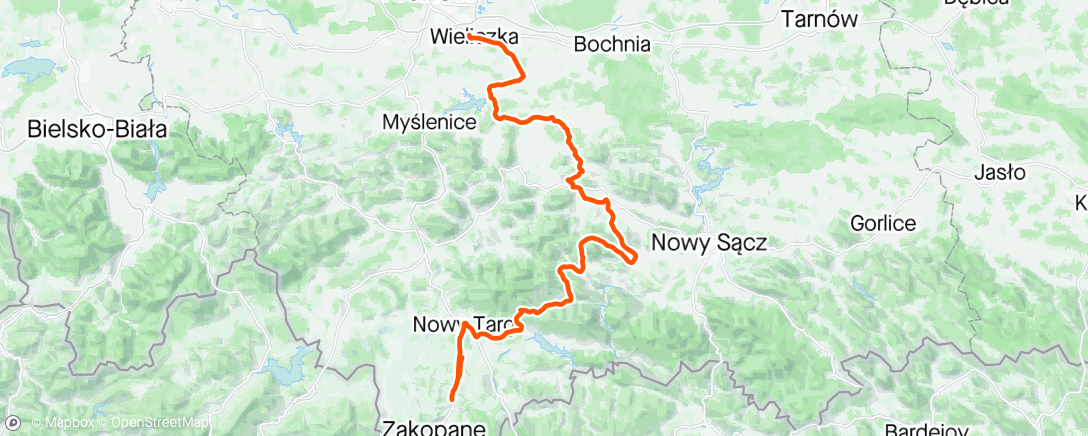 Map of the activity, Tour of Malopolska 2. etapa