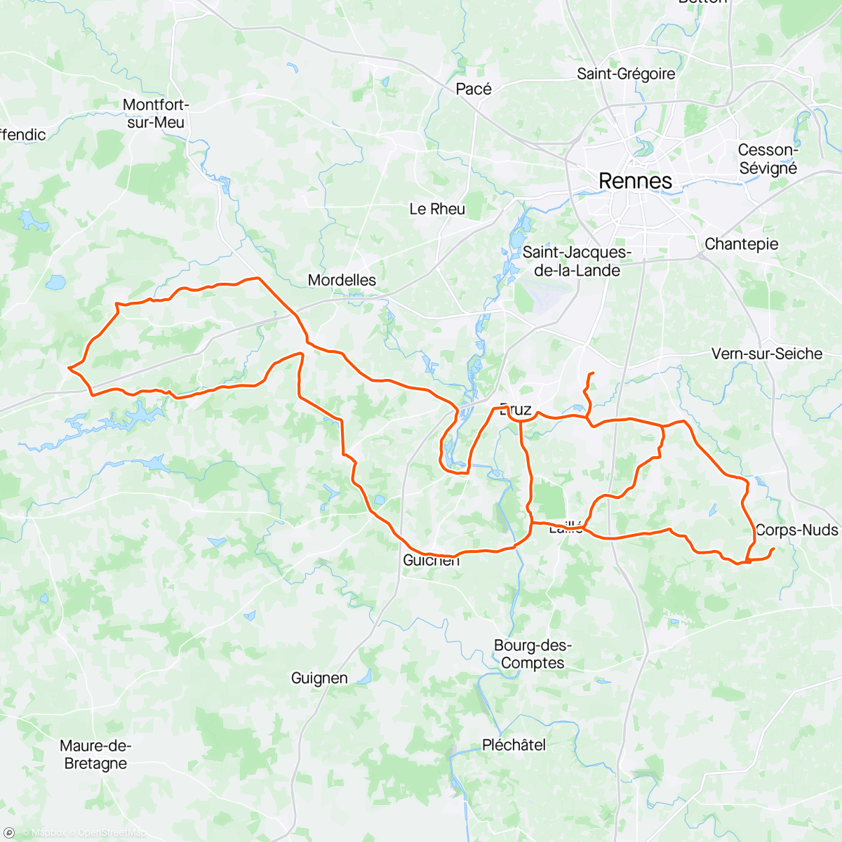 Map of the activity, Endurance avec les Tom