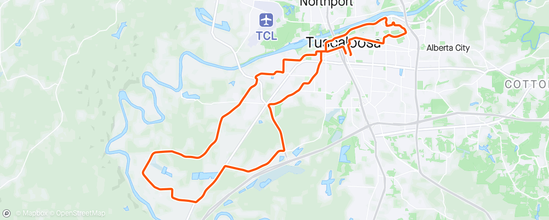 Map of the activity, Courtney’s Tuesday Night Ride