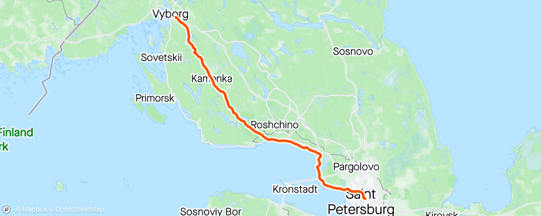 Map of the activity, Утренний велозаезд (Выборг)
