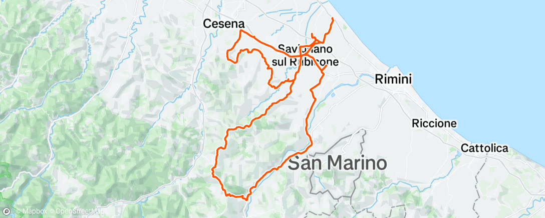 Map of the activity, Pedalata mattutina