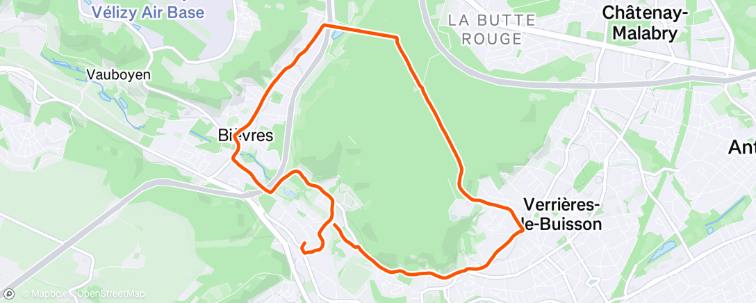 Map of the activity, Course à pied dans l'après-midi