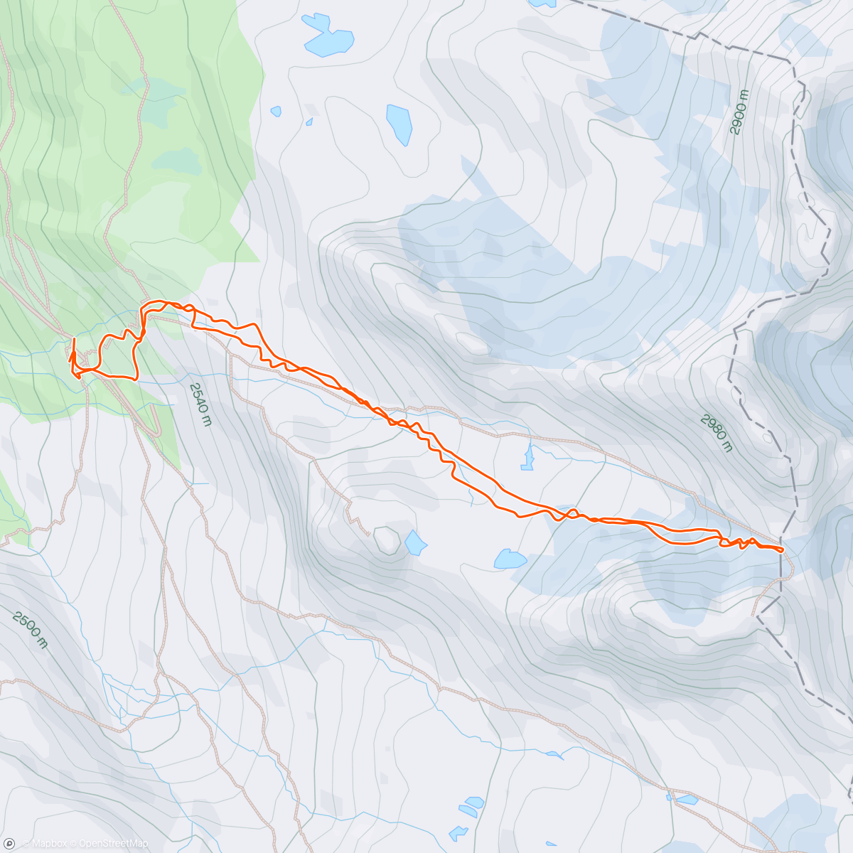 Map of the activity, Afternoon tour above hut