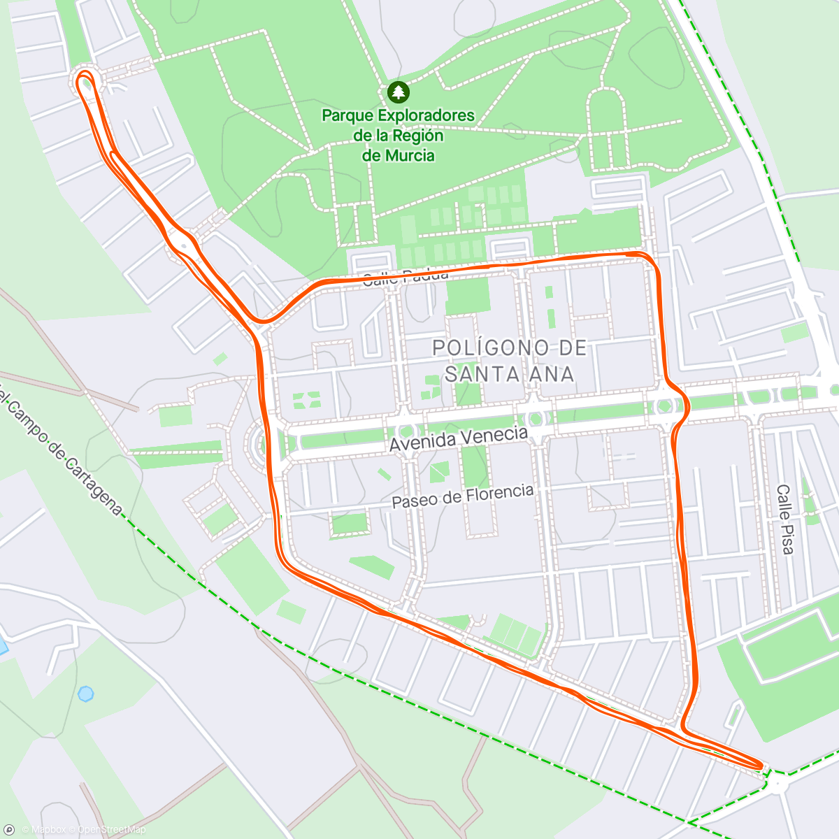 Map of the activity, Lunes de Fartlek