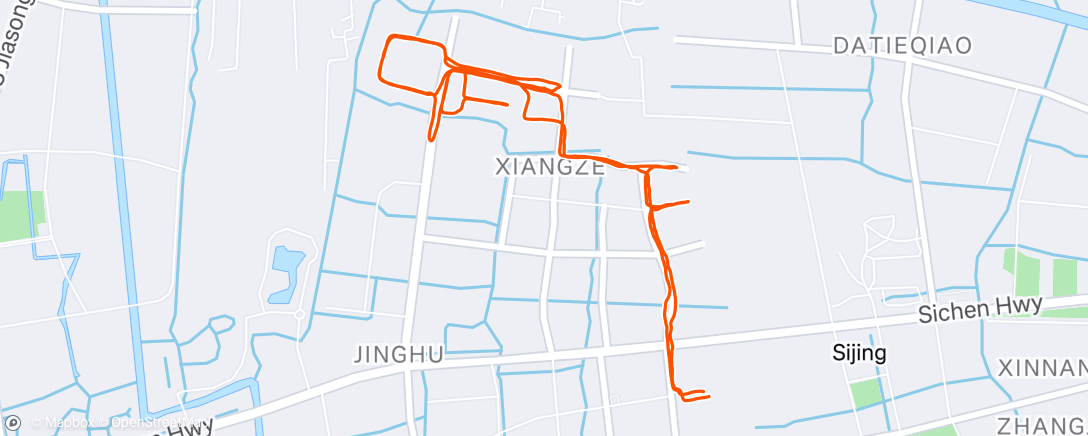 Map of the activity, 晚间跑步