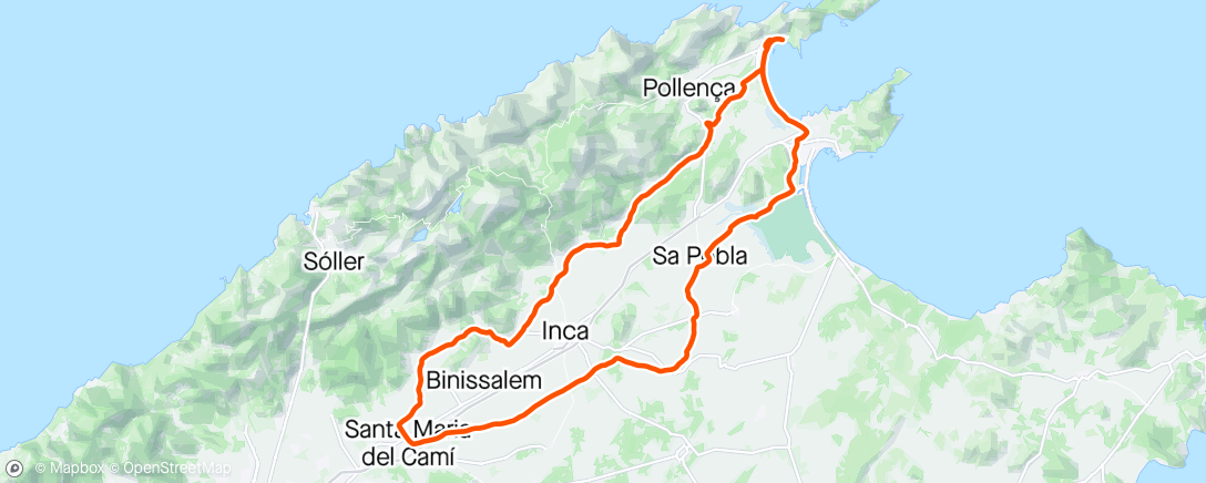 Map of the activity, Mallorca 24 Day 5: aborted puig ride !
