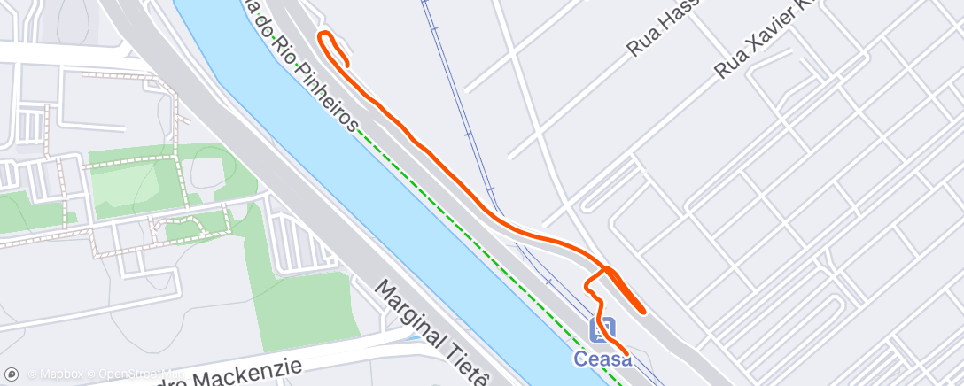 Map of the activity, Evening Walk