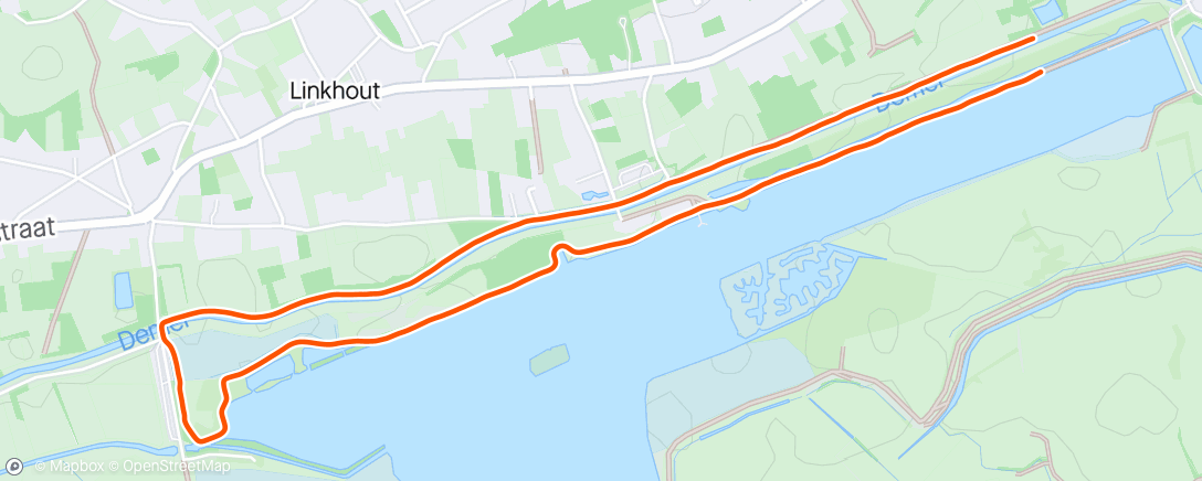 Map of the activity, Hartslagloopje <150