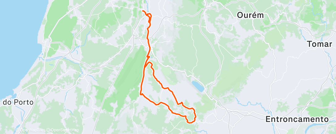 Map of the activity, Volta de bicicleta à hora do almoço