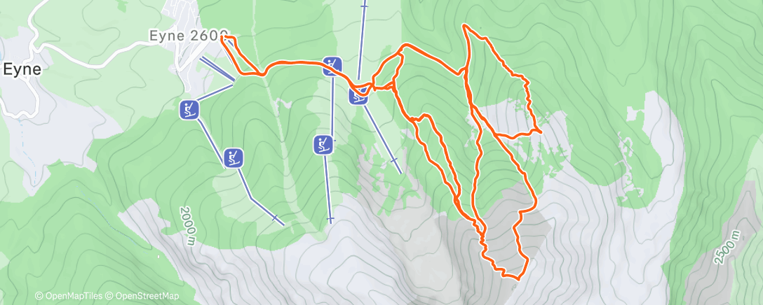 Map of the activity, Esquí de montaña matutino