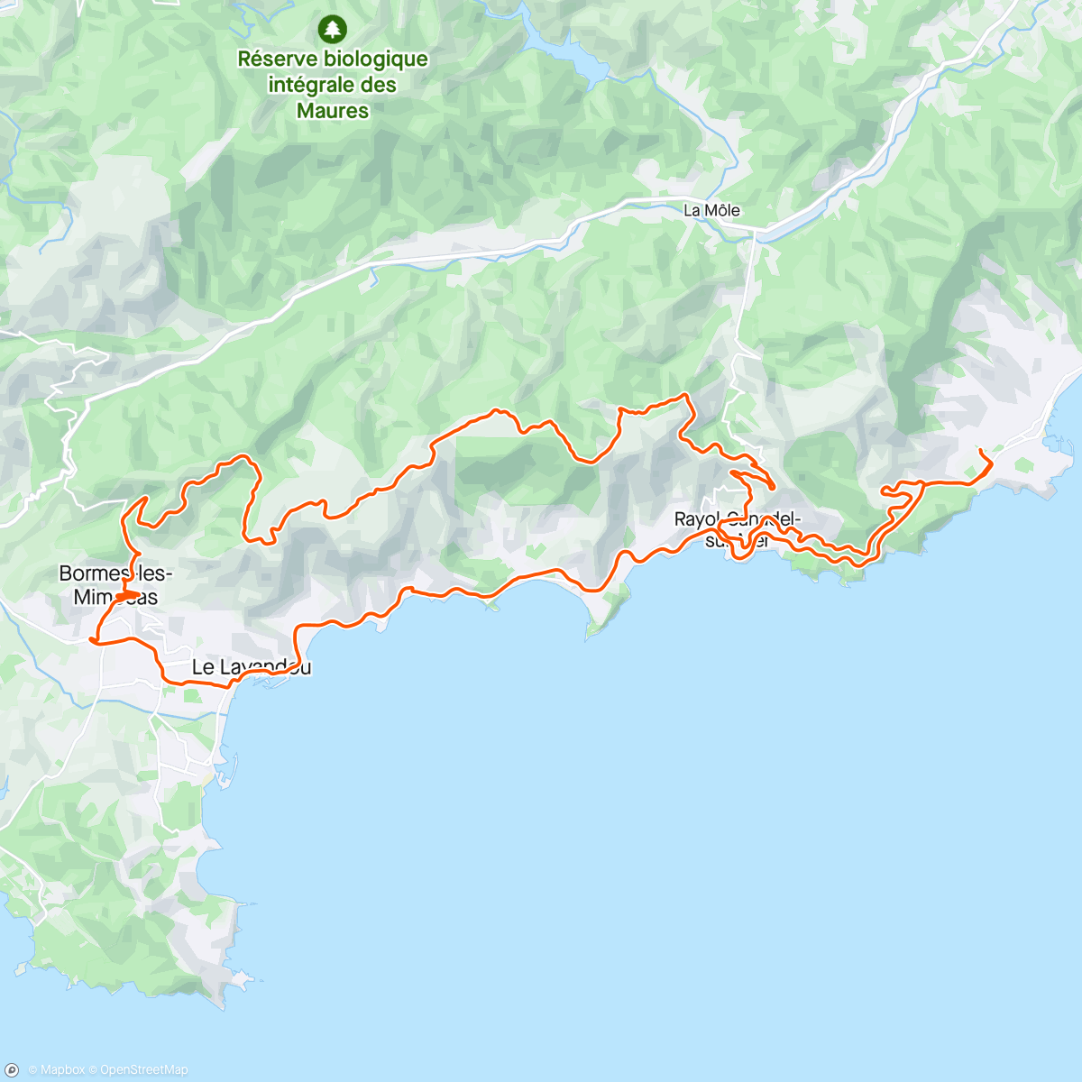 Map of the activity, Ochtendrit Cote d’Azur