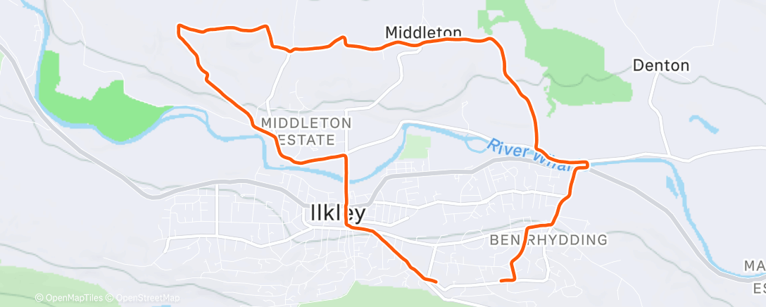 Map of the activity, Afternoon Run