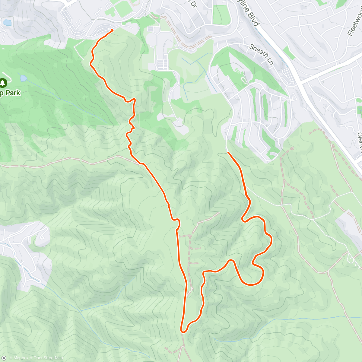 Map of the activity, 360 Sweeney Ridge Views