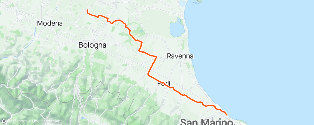 Map of the activity, Giro stage 13