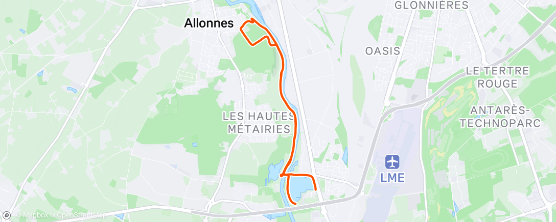 Map of the activity, Afternoon Trail Run