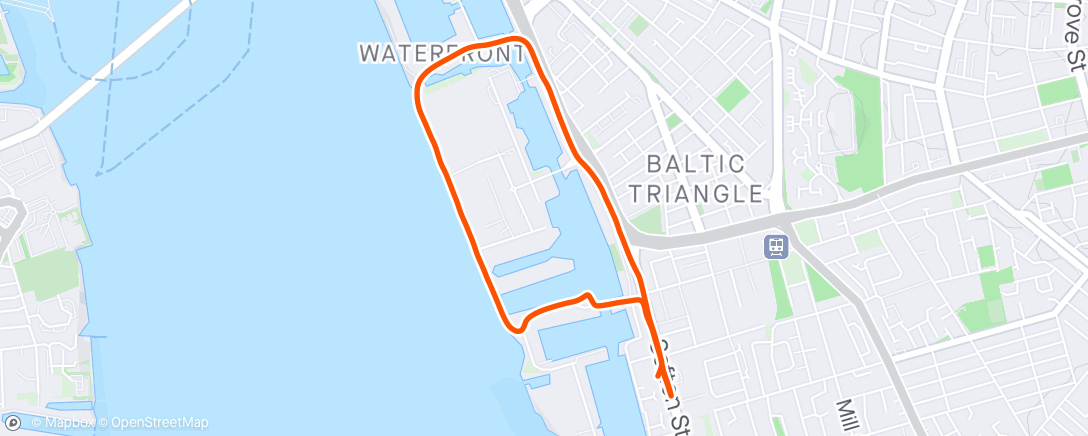 Карта физической активности (Run/walk after swim at Liverpool Watersports Centre)
