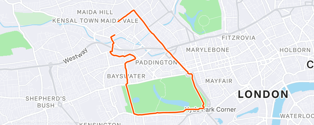 Map of the activity, Morning Run
