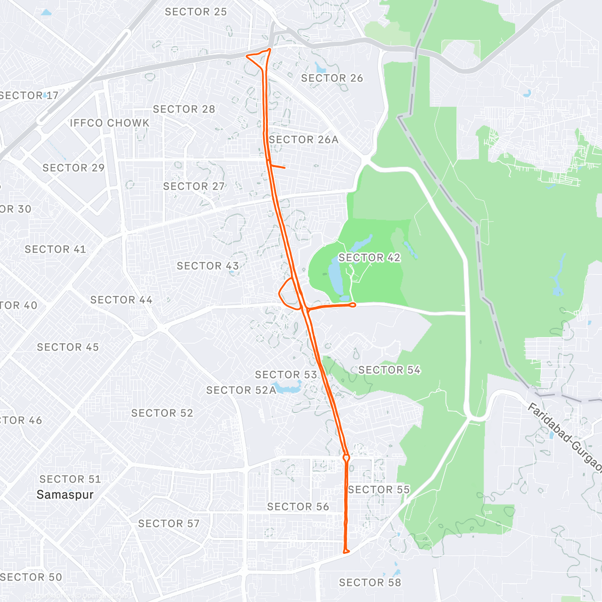 Map of the activity, Morning Run