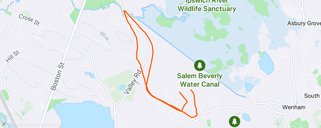Map of the activity, Topsfield Loop