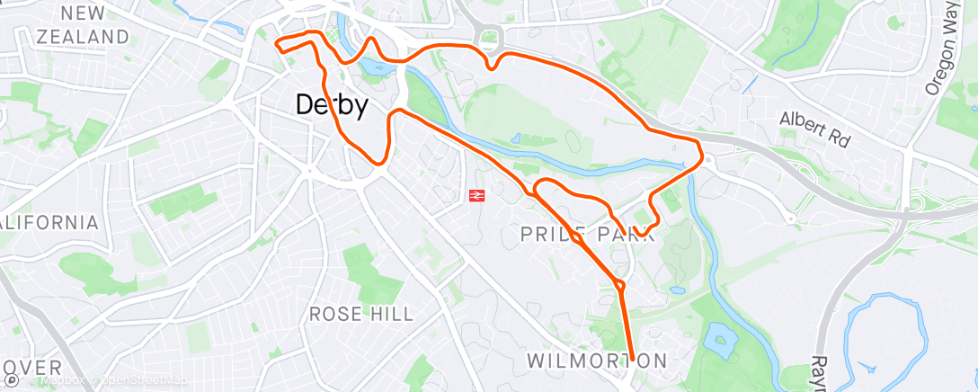 Map of the activity, Derby10k 2024