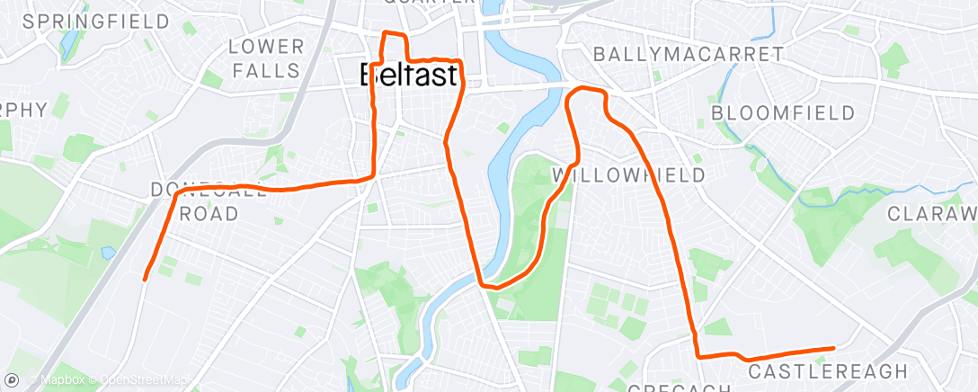 Mapa da atividade, Belfast Marathon ( leg 2)