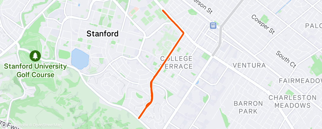 Map of the activity, Evening Run