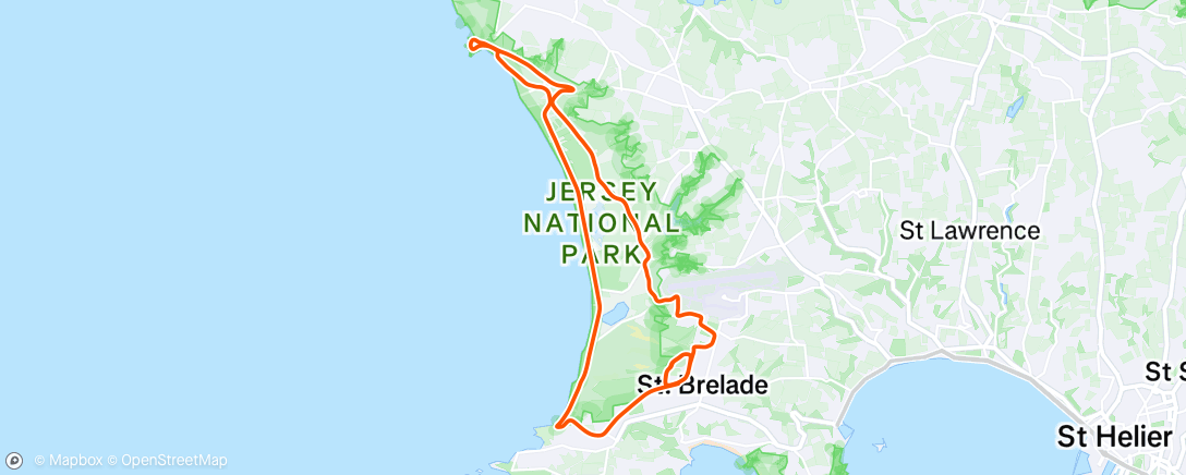 Map of the activity, Jersey Half Marathon