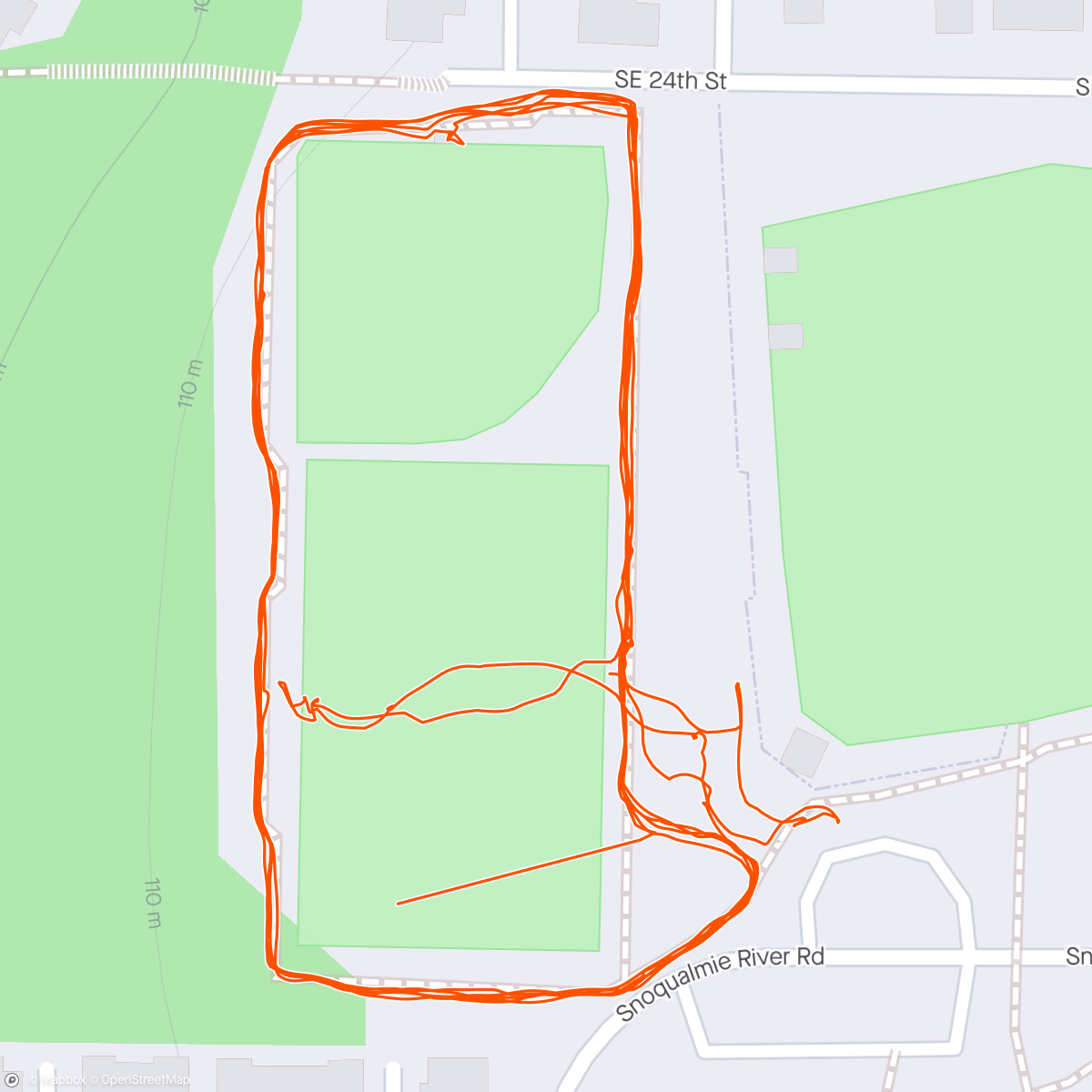 Map of the activity, Walk and Talk with Mom during soccer practice