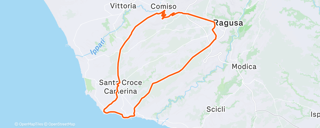 Map of the activity, Pedalata mattutina