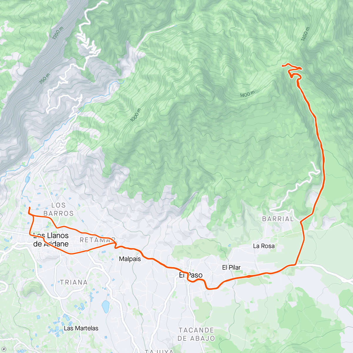 Mapa da atividade, Mirador de la Cumbrecita