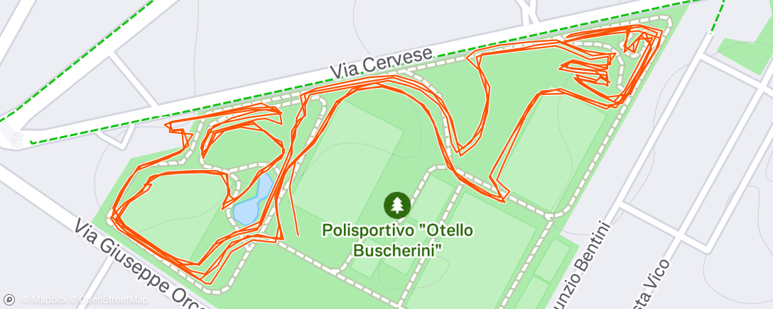 Map of the activity, "Forlì CX" 🟥🟧🟨