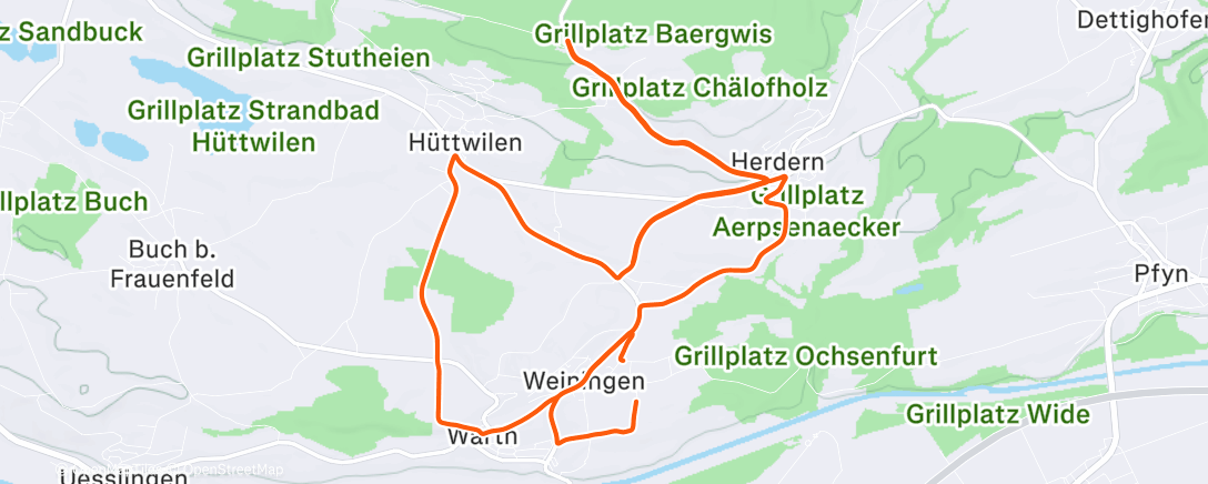 Map of the activity, Afternoon Ride