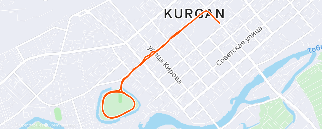 Map of the activity, Afternoon Run