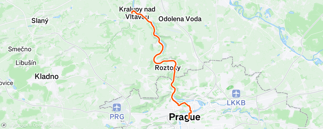 Map of the activity, Evening Ride