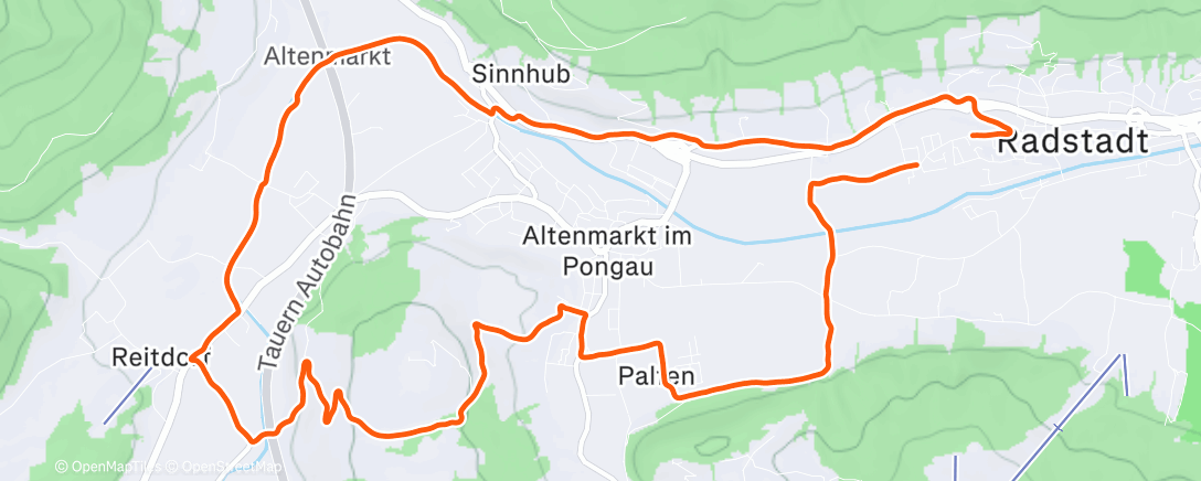 Peta aktivitas, Lauf am Nachmittag