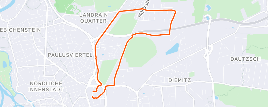 Map of the activity, Lauf am Nachmittag