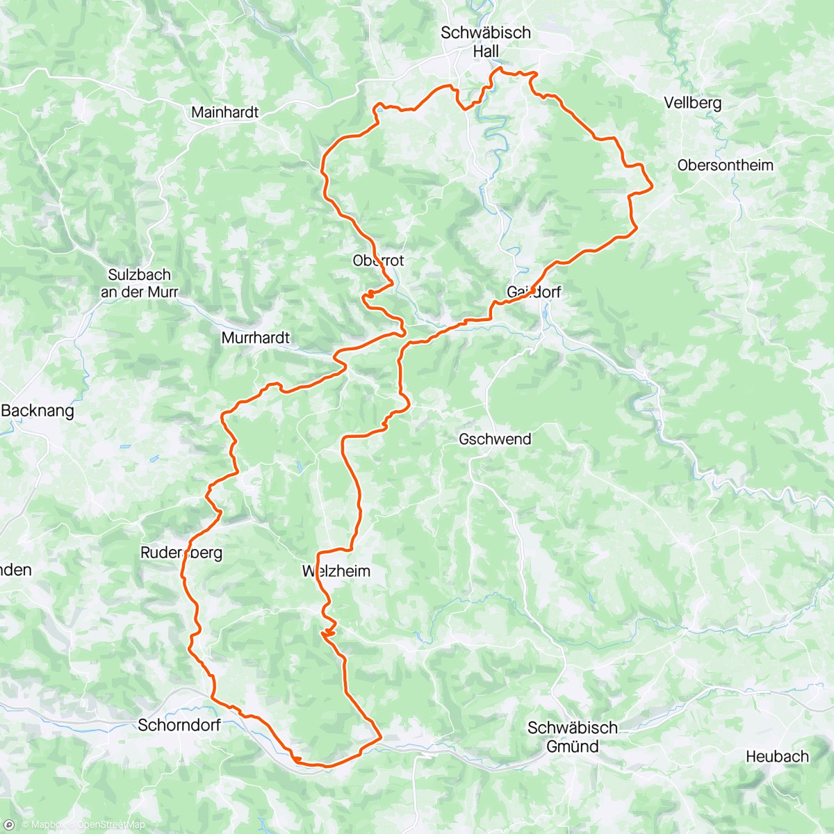 Mappa dell'attività Plüderhausen Hügeltour...