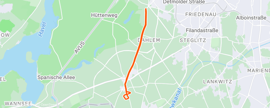 Map of the activity, Zehlendorf