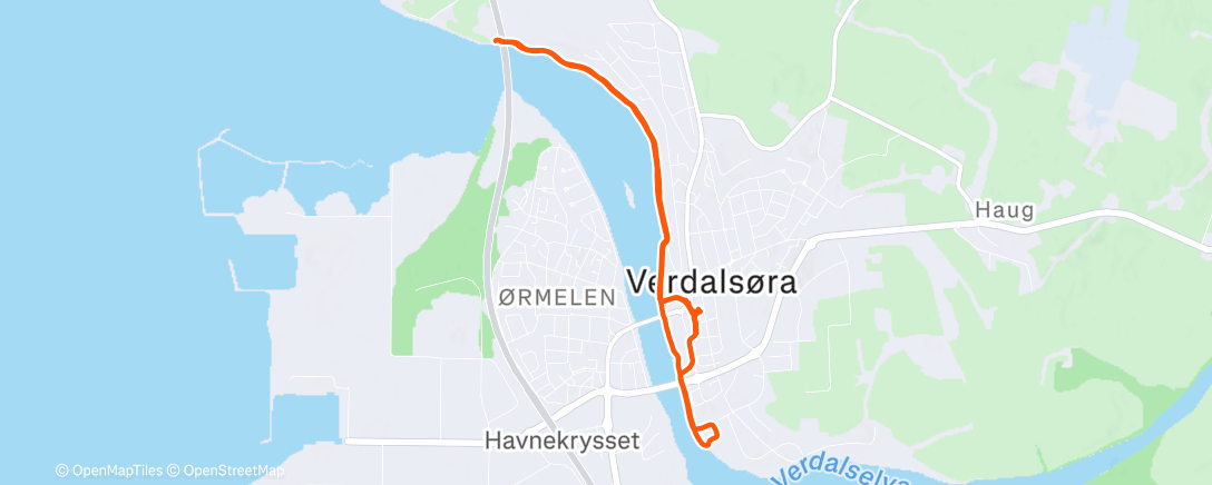 Map of the activity, Evening Run