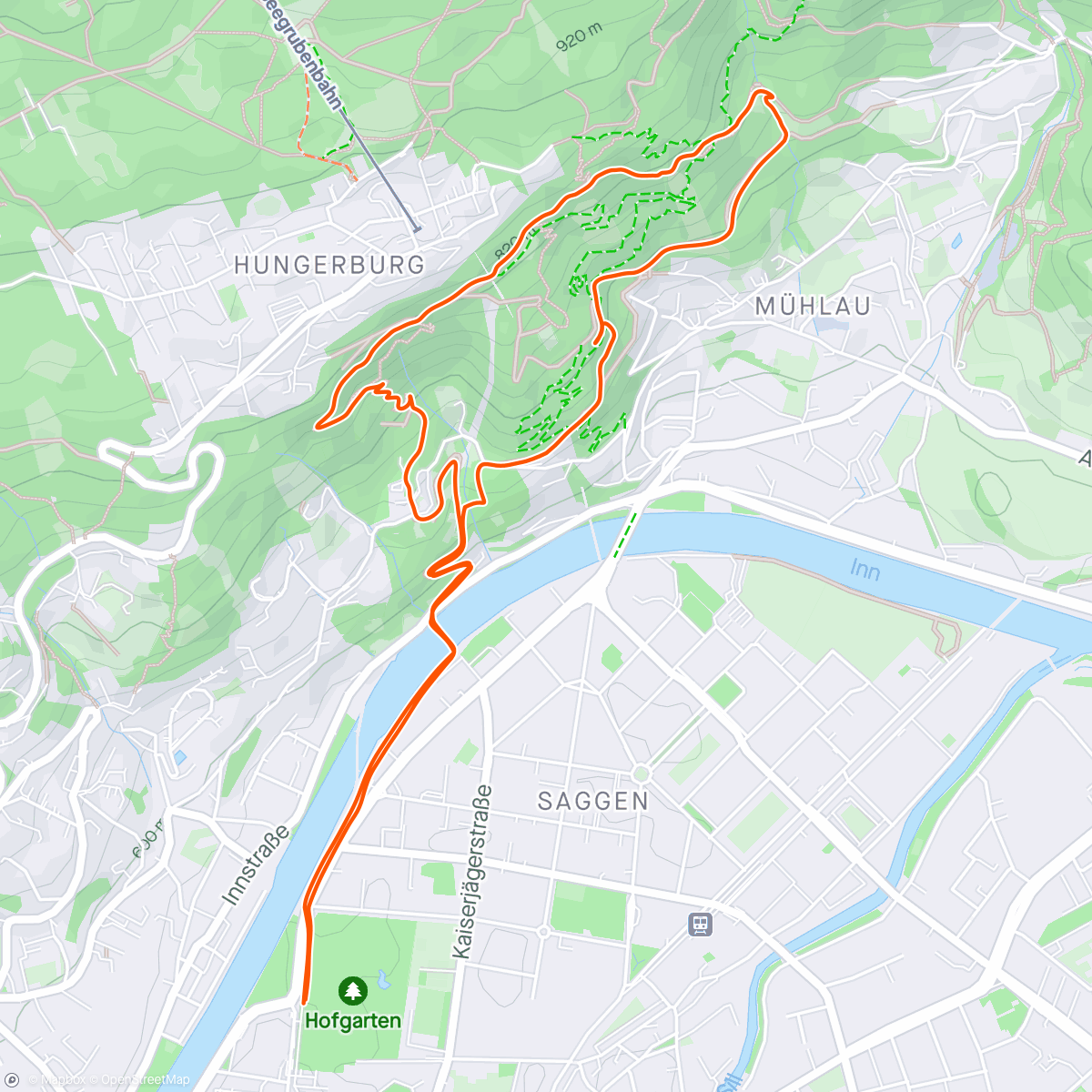 Map of the activity, IATF - K7 Night Trail