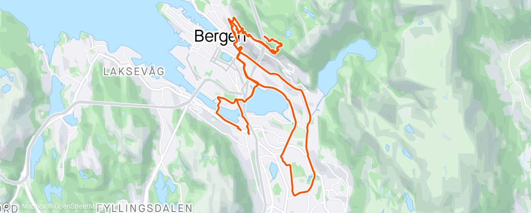Map of the activity, Liten tur opp fløyen i snø