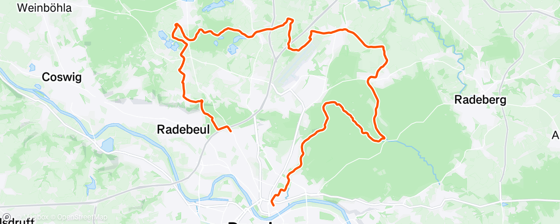 Map of the activity, Abendradfahrt