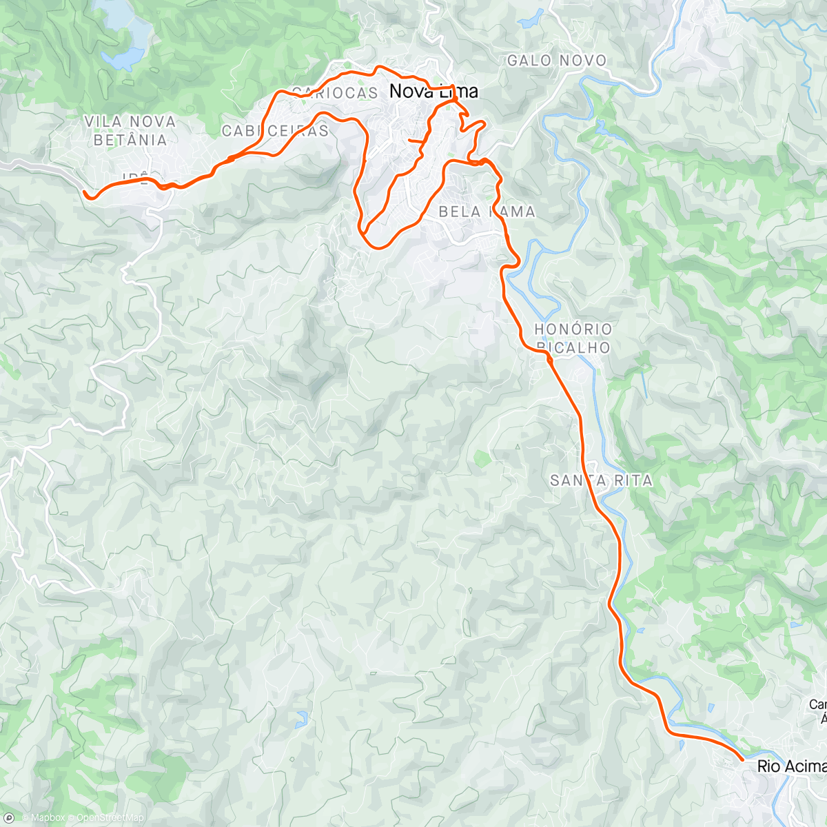 Map of the activity, Pelotão das 5:30