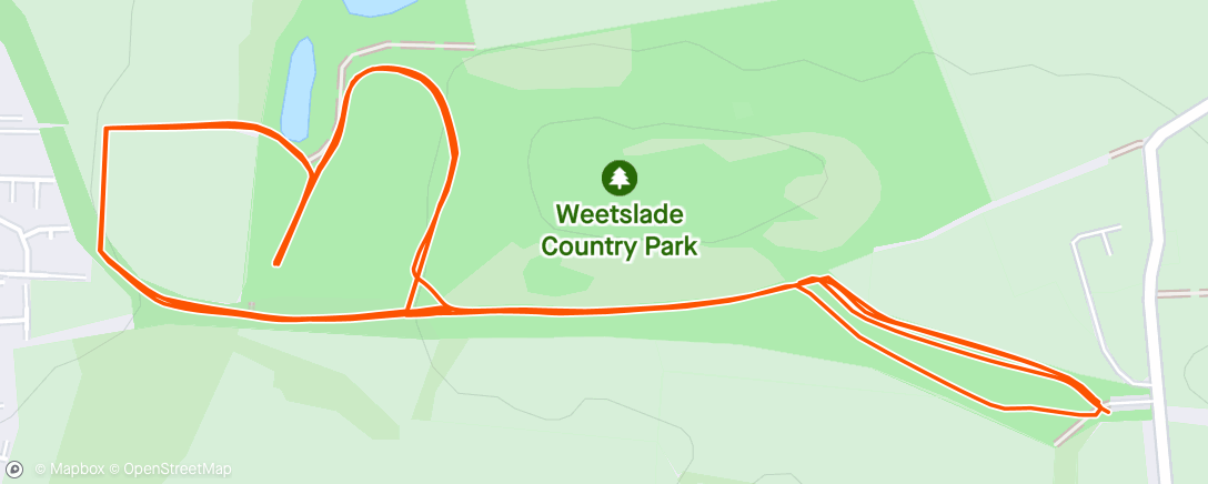 Map of the activity, Kev’s Wednesday night intervals