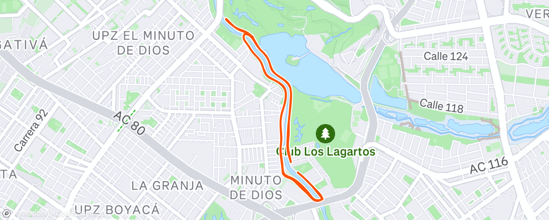 Map of the activity, Lunch Run