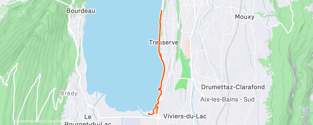Map of the activity, Course à pied le matin