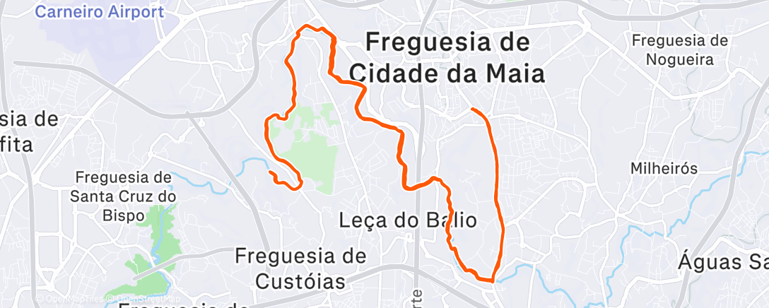 Map of the activity, Corrida matinal